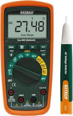 Extech - MN62-K, CAT IV, 600 VAC/VDC, Digital True RMS Multimeter - 40 mOhm, Measures Voltage, Capacitance, Current, Frequency, Resistance - Exact Tool & Supply