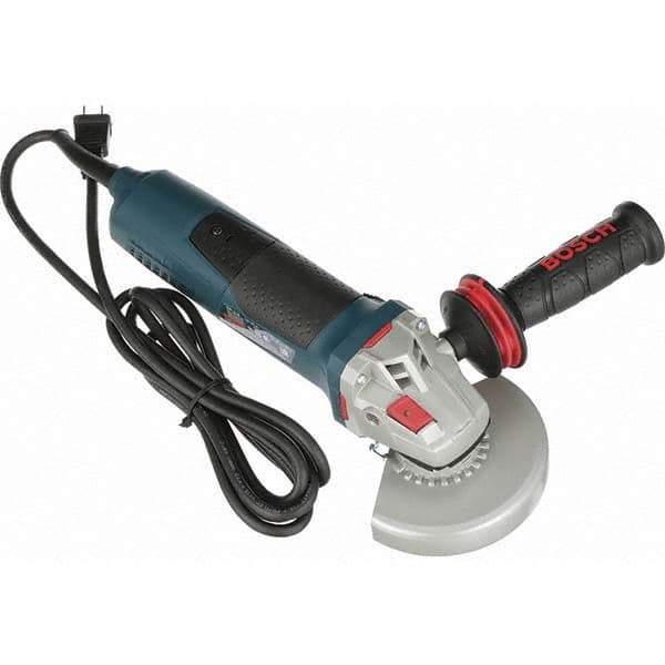 Bosch - 5" Wheel Diam, 11,500 RPM, Corded Angle & Disc Grinder - 5/8-11 Spindle, 120 Volts, 13 Amps - Exact Tool & Supply