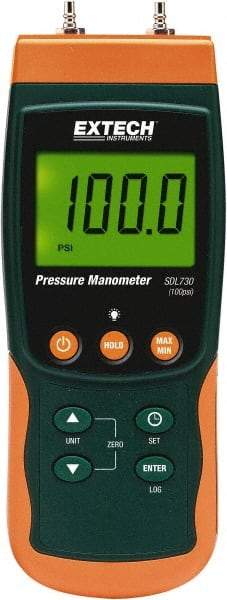 Extech - Differential Pressure Gauges & Switches Type: Differential Pressure Manometer Maximum Pressure (psi): 101.50 - Exact Tool & Supply