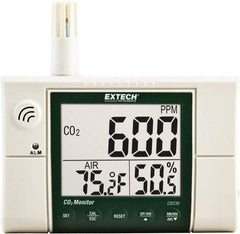 Extech - Visual, Audible Alarm, LCD Display, Indoor Air Quality Monitor - Monitors Carbon Dioxide - Exact Tool & Supply