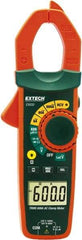 Extech - EX650, CAT III, Digital True RMS Auto Ranging Clamp Meter with 1.18" Clamp On Jaws - 750 VAC, 1000 VDC, 600 AC Amps, Measures Voltage, Capacitance, Continuity, Current, Resistance - Exact Tool & Supply
