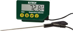 Extech - -40 to 392°F Waterproof Digital Thermometer - LCD Display, Stainless Steel Probe Sensor, CR-2032 Power - Exact Tool & Supply