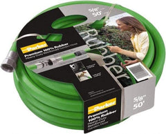 Parker - 100' Long Garden Hose - 5/8" Diam, 3/4" GHT, Rubber, 125 psi, Green - Exact Tool & Supply
