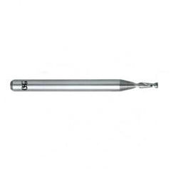 0.015 Dia. x 1-1/2 Overall Length 2-Flute Square End Solid Carbide SE End Mill-Round Shank-Center Cutting-Uncoated - Exact Tool & Supply