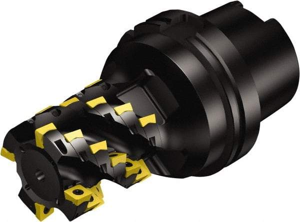 Sandvik Coromant - 4 Inserts, 80mm Cut Diam, 100mm Arbor Diam, 105mm Max Depth of Cut, Indexable Square-Shoulder Face Mill - 90° Lead Angle, 180mm High, 690-100508M-E-SL & 690-100510M-P-SL Insert Compatibility, Through Coolant, Series CoroMill 690 - Exact Tool & Supply