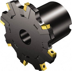 Sandvik Coromant - 27 Connection, 77mm Cutter Diam, 1-1/16" Hole Diam, 6 Tooth Indexable Slotting Cutter - R331.52..Qxx..R Toolholder, N331.1A-08 Insert, Right Hand Cutting Direction - Exact Tool & Supply