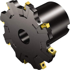 Sandvik Coromant - 27 Connection, 97mm Cutter Diam, 1-1/16" Hole Diam, 6 Tooth Indexable Slotting Cutter - R331.52..Qxx..L Toolholder, N331.1A-11 Insert, Right Hand Cutting Direction - Exact Tool & Supply