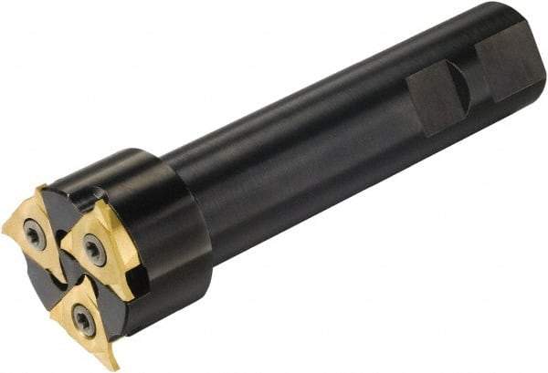 Sandvik Coromant - Shank Connection, 0.1575" Depth of Cut, 44mm Cutter Diam, 3 Tooth Indexable Slotting Cutter - 3/4" Shank Diam, A328-B Toolholder, 328R13-... Insert, Right Hand Cutting Direction - Exact Tool & Supply
