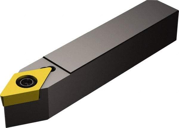Sandvik Coromant - QS-SDNC, Neutral Cut, 27.50° Lead Angle, 16mm Shank Height x 16mm Shank Width, Neutral Rake Indexable Turning Toolholder - 70mm OAL, DCMT 11 T3 08 Insert Compatibility, Series CoroTurn 107 - Exact Tool & Supply