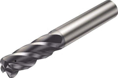 Sandvik Coromant - 6mm, 13mm LOC, 6mm Shank Diam, 57mm OAL, 4 Flute, Solid Carbide Square End Mill - Single End, AlTiN Finish, Spiral Flute, 38° Helix, Right Hand Cut, Right Hand Flute, Series CoroMill Plura - Exact Tool & Supply