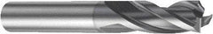 Sandvik Coromant - 1mm, 4.5mm LOC, 3mm Shank Diam, 38mm OAL, 3 Flute, Solid Carbide Square End Mill - Single End, AlCrN Finish, Spiral Flute, 30° Helix, Right Hand Cut, Right Hand Flute, Series CoroMill Plura - Exact Tool & Supply