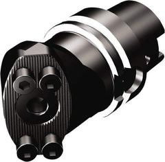 Sandvik Coromant - 70 System Size, HSK100 Taper, Modular Tool Holding System Adapter - 105mm Projection, 153.7mm OAL, Through Coolant - Exact Tool & Supply