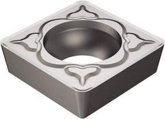 Sandvik Coromant - SCMT32.52 KM Grade H13A Carbide Turning Insert - Uncoated, 90° Square, 3/8" Inscr Circle, 5/32" Thick, 1/32" Corner Radius - Exact Tool & Supply