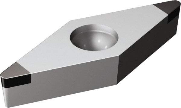 Sandvik Coromant - VBGW221 Grade 7025 CBN Turning Insert - Uncoated, 35° Diamond, 1/4" Inscr Circle, 1/8" Thick, 1/64" Corner Radius - Exact Tool & Supply