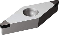 Sandvik Coromant - VBGW221 Grade 7025 CBN Turning Insert - Uncoated, 35° Diamond, 1/4" Inscr Circle, 1/8" Thick, 1/64" Corner Radius - Exact Tool & Supply