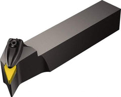 Sandvik Coromant - DVPN, Right Hand Cut, -27.50° Lead Angle, 25mm Shank Height x 25mm Shank Width, Negative Rake Indexable Turning Toolholder - 150mm OAL, VNMG 16 04 08 Insert Compatibility, Series T-Max P - Exact Tool & Supply