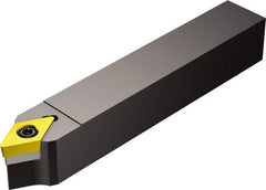 Sandvik Coromant - SDNCN, Neutral Cut, 27.5° Lead Angle, 25mm Shank Height x 25mm Shank Width, Neutral Rake Indexable Turning Toolholder - 150mm OAL, DCMT 11 T3 08, DCMT 3(2.5)2 Insert Compatibility, Series CoroTurn 107 - Exact Tool & Supply