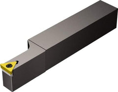 Sandvik Coromant - STFC, Left Hand Cut, 0° Lead Angle, 25mm Shank Height x 25mm Shank Width, Neutral Rake Indexable Turning Toolholder - 150mm OAL, TCMT 16 T3 08 Insert Compatibility, Series CoroTurn 107 - Exact Tool & Supply