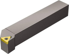 Sandvik Coromant - STFC, Right Hand Cut, -1° Lead Angle, 1" Shank Height x 1" Shank Width, Neutral Rake Indexable Turning Toolholder - 6" OAL, TCMT 16 T3 08 Insert Compatibility, Series CoroTurn 107 - Exact Tool & Supply