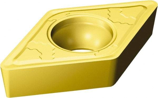 Sandvik Coromant - DCMT32.51 MMC Grade 2025 Carbide Turning Insert - TiCN/Al2O3/TiN Finish, 55° Diamond, 3/8" Inscr Circle, 5/32" Thick, 1/64" Corner Radius - Exact Tool & Supply