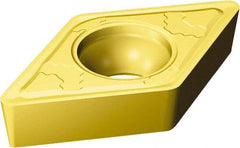 Sandvik Coromant - DCMT32.51 MMC Grade 2025 Carbide Turning Insert - TiCN/Al2O3/TiN Finish, 55° Diamond, 3/8" Inscr Circle, 5/32" Thick, 1/64" Corner Radius - Exact Tool & Supply