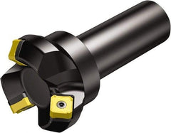 Sandvik Coromant - 50mm Cut Diam, 32mm Arbor Hole, 6mm Max Depth of Cut, 45° Indexable Chamfer & Angle Face Mill - 3 Inserts, 345R-13T5 Insert, Right Hand Cut, Series CoroMill 345 - Exact Tool & Supply