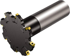 Sandvik Coromant - 32 Connection, 77mm Cutter Diam, 1.2598" Hole Diam, 6 Tooth Indexable Slotting Cutter - R331.52..Axx..L Toolholder, N331.1A-08 Insert, Right Hand Cutting Direction - Exact Tool & Supply