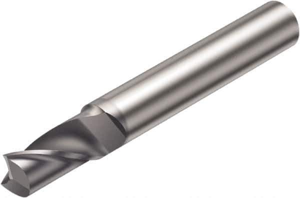 Sandvik Coromant - 8mm, 16mm LOC, 8mm Shank Diam, 63mm OAL, 1 Flute, Solid Carbide Square End Mill - TiCN Finish, 30° Helix, Centercutting, Right Hand Cut, Right Hand Flute, Series CoroMill Plura - Exact Tool & Supply