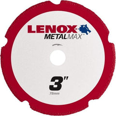 Lenox - 3" 40/50 Grit Diamond Cutoff Wheel - 0.05" Thick, 3/8" Arbor, 20,300 Max RPM, Use with Die Grinders - Exact Tool & Supply