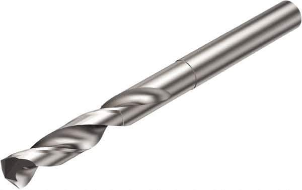 Sandvik Coromant - 11.14mm 135° Solid Carbide Jobber Drill - Uncoated, Right Hand Cut, Cylindrical Shank, 105mm OAL - Exact Tool & Supply