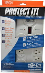 Tripp-Lite - 8 Outlets, 120 Volts, 15 Amps, 8' Cord, Power Outlet Strip - Free Hanging, Keyhole Mount, 5-15P NEMA Configuration, 9.55" Strip, UL1449 3rd Edition - Exact Tool & Supply