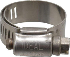 IDEAL TRIDON - SAE Size 10, 11/16 to 1-1/8" Diam, Stainless Steel Lined Worm Drive Clamp - Material Grade 316 - Exact Tool & Supply