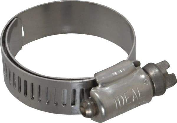 IDEAL TRIDON - SAE Size 16, 3/4 to 1-1/2" Diam, Stainless Steel Lined Worm Drive Clamp - Material Grade 316 - Exact Tool & Supply
