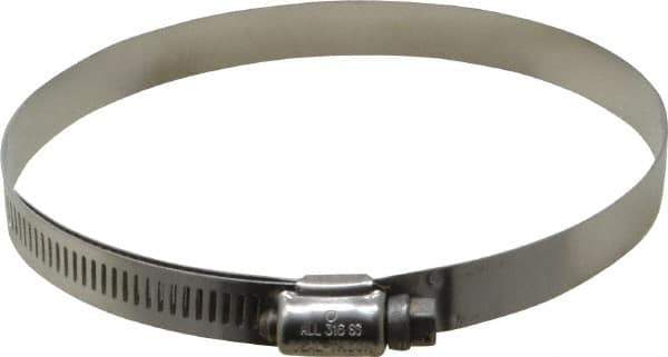 IDEAL TRIDON - SAE Size 72, 4-1/16 to 5" Diam, Stainless Steel Lined Worm Drive Clamp - Material Grade 316 - Exact Tool & Supply