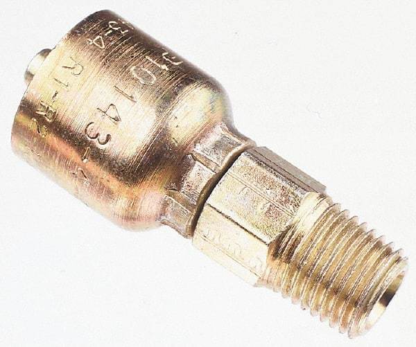 Parker - 1-1/4-11-1/2 Male NPTF Steel Hydraulic Hose Male Rigid Fitting - 5,000 psi, -20 Hose Size, 1 1/4" Hose Diam, Series 43 - Exact Tool & Supply