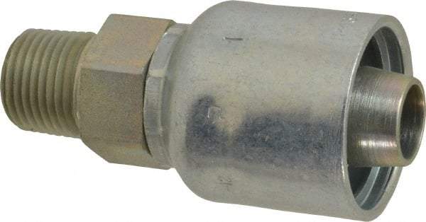 Parker - 1/2-14 Male NPTF Steel Hydraulic Hose Male Rigid Fitting - 7,500 psi, -12 Hose Size, 3/4" Hose Diam, Series 43 - Exact Tool & Supply