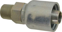 Parker - 1/2-14 Male NPTF Steel Hydraulic Hose Male Rigid Fitting - 7,500 psi, -12 Hose Size, 3/4" Hose Diam, Series 43 - Exact Tool & Supply