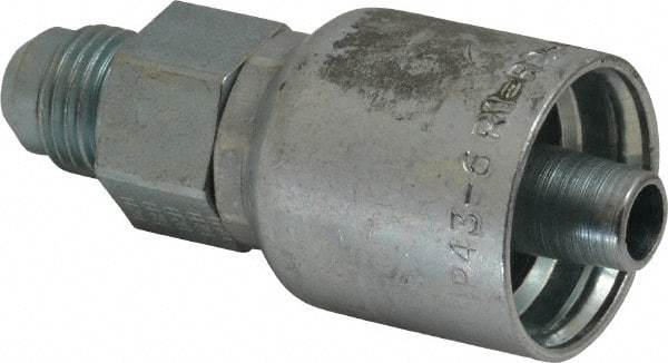 Parker - 9/16-18 Male JIC 37D Flare Steel Hydraulic Hose Male Rigid Fitting - -6 Hose Size, 3/8" Hose Diam, Series 43 - Exact Tool & Supply