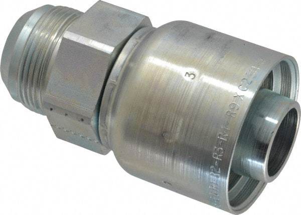 Parker - 1-5/8-12 Male JIC 37D Flare Steel Hydraulic Hose Male Rigid Fitting - -20 Hose Size, 1 1/4" Hose Diam, Series 43 - Exact Tool & Supply