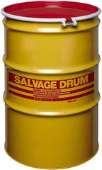 Made in USA - 85 Gallon Cylindrical Carbon Steel Open Head Drum - 37" High x 26" Diam - Exact Tool & Supply