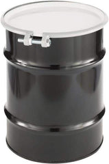 Made in USA - 10 Gallon Cylindrical Carbon Steel Open Head Drum - 17" High x 14" Diam - Exact Tool & Supply