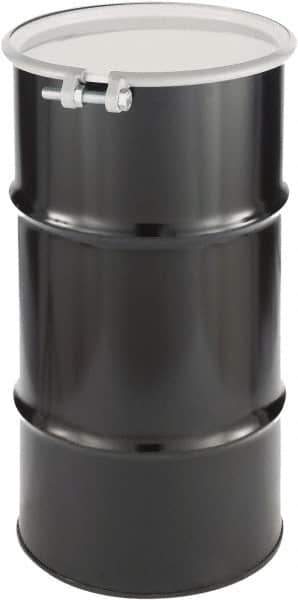 Made in USA - 16 Gallon Cylindrical Carbon Steel Open Head Drum - 27" High x 14" Diam - Exact Tool & Supply