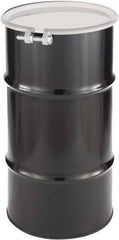 Made in USA - 16 Gallon Cylindrical Carbon Steel Open Head Drum - 27" High x 14" Diam - Exact Tool & Supply