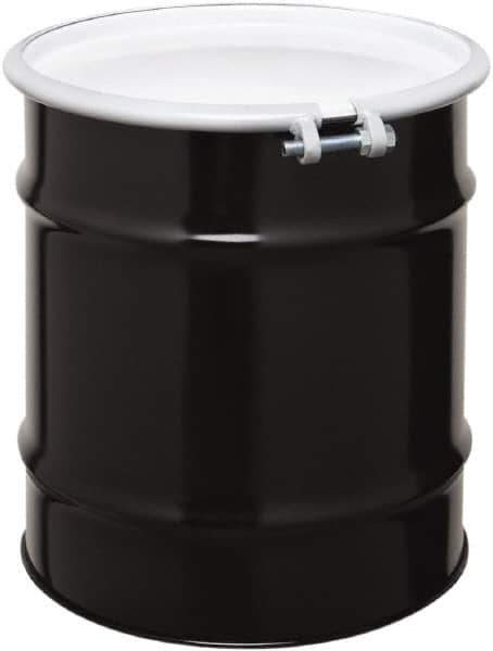 Made in USA - 20 Gallon Cylindrical Carbon Steel Open Head Drum - 19-1/4" High x 18-1/4" Diam - Exact Tool & Supply