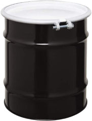 Made in USA - 20 Gallon Cylindrical Carbon Steel Open Head Drum - 19-1/4" High x 18-1/4" Diam - Exact Tool & Supply