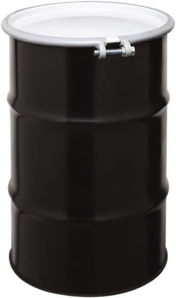 Made in USA - 30 Gallon Cylindrical Carbon Steel Open Head Drum - 27-1/2" High x 18-1/4" Diam - Exact Tool & Supply
