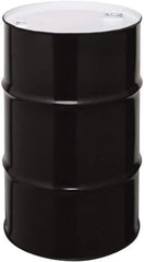 Made in USA - 55 Gallon Black Cylindrical Carbon Steel Tight Head Drum - 33" High x 22-1/2" Diam - Exact Tool & Supply