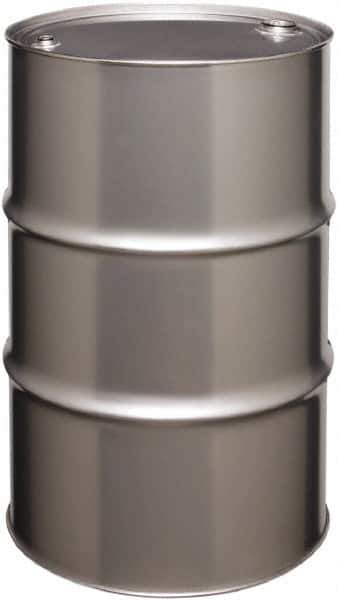 Made in USA - 55 Gallon Cylindrical Stainless Steel Tight Head Drum - 33" High x 22-1/2" Diam - Exact Tool & Supply