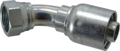 Parker - 1-5/16-12 Female JIC Steel Hydraulic Hose Female JIC Swivel & 45° Elbow & Short Drop - 4,000 psi, -16 Hose Size, 1" Hose Diam, Series 43 - Exact Tool & Supply