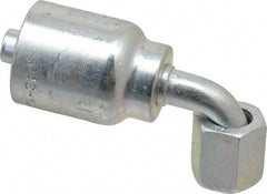 Parker - 9/16-18 Female JIC Steel Hydraulic Hose Female JIC Swivel & 90° Elbow & Short Drop - -6 Hose Size, 3/8" Hose Diam, Series 43 - Exact Tool & Supply